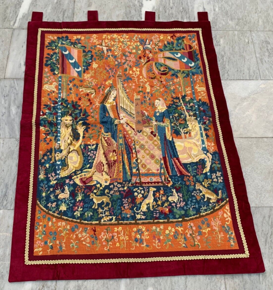 Vintage Tapestry, Stunning French Tapestry Unicorn Tapestry Home Decor 3×4 ft