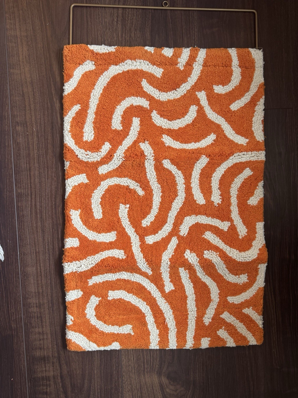 RJ RJ Studio Abstract Hand-Tufted Non-Slip Area Rug 20×32 Orange/White