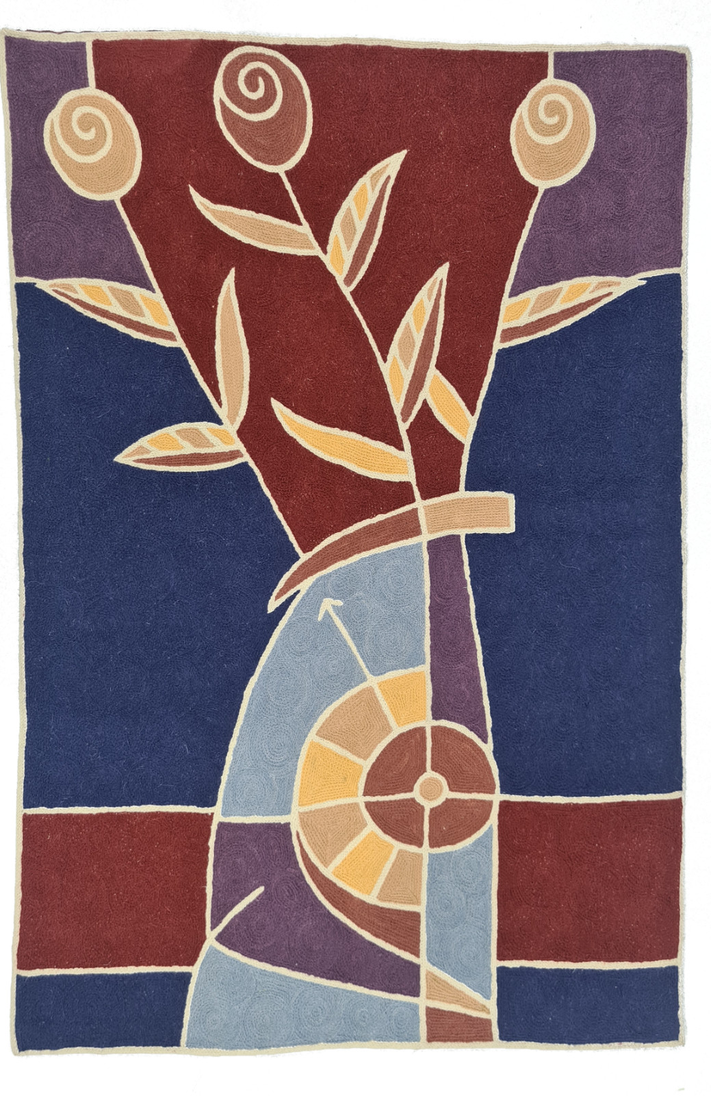 Chainstitch 2X3 ft handmade woolen rug, 60×90 cms, Wall hanging, free shipping