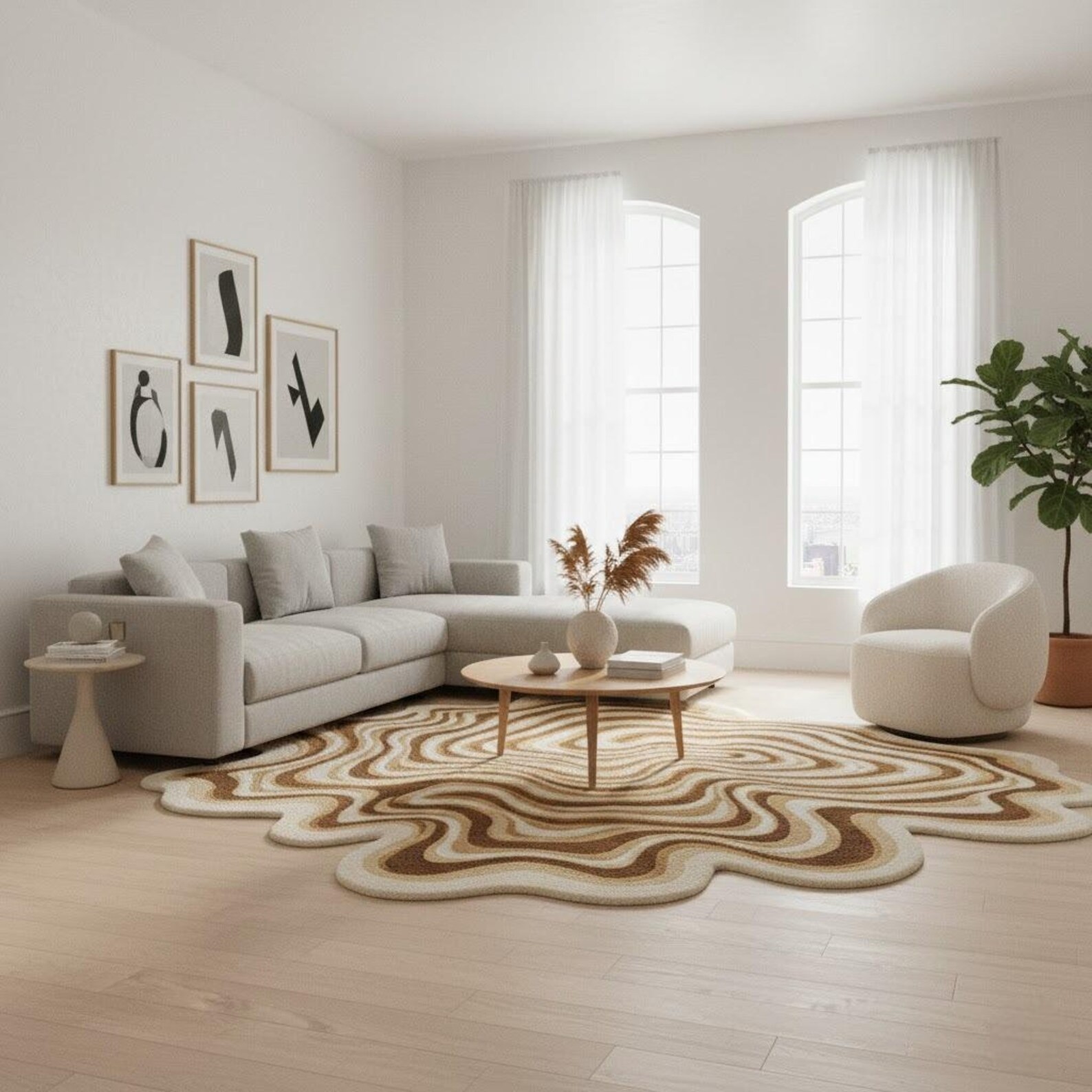 Designer Rug | Irregular Rug | Wool area Rugs | Living Room Rug | Tufted A211