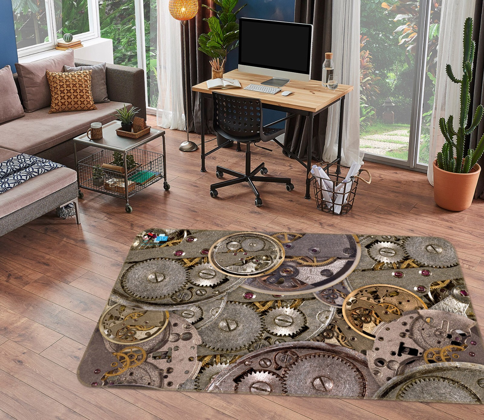 3D Mechanical Gear ZHUA2418 Game Non Slip Rug Mat Photo Carpet Vera