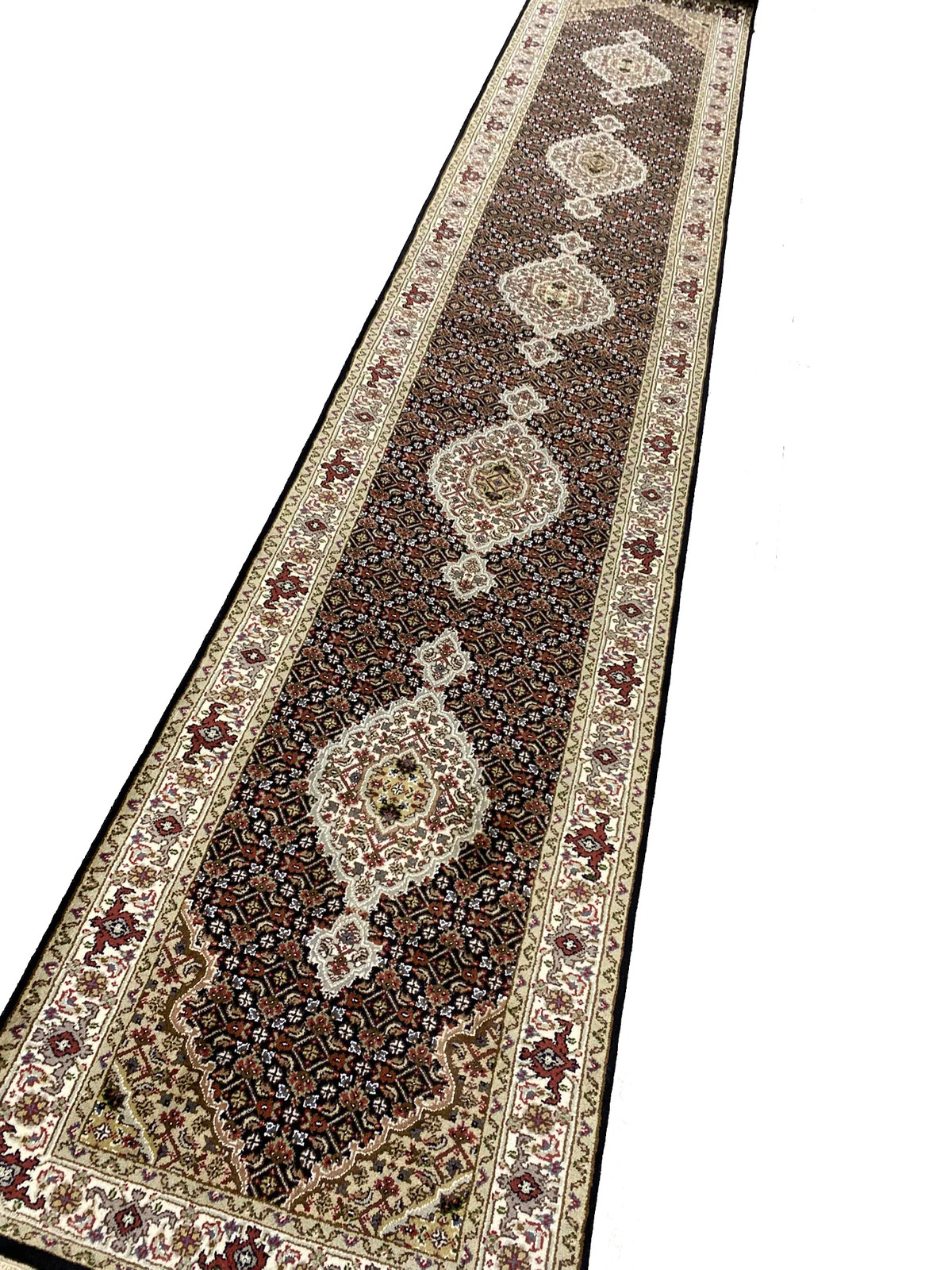 14 Feet Handmade Wool and Silk Mahii Runner #F-6960