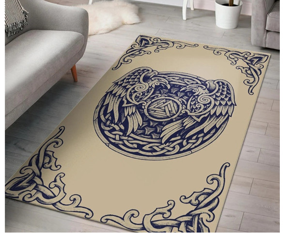 Viking Raven Sigil Rug Carpet 120 x 160CM art mat