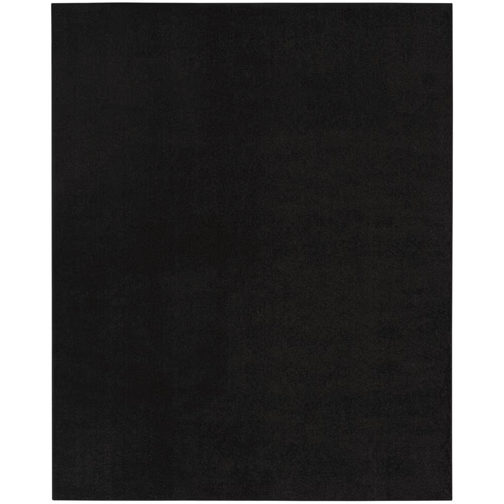 Essentials 8 Ft. X 10 Ft. Black Solid Contemporary Indoor/Outdoor Patio Area Rug