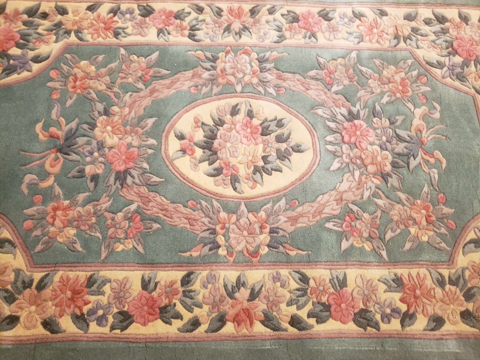 New w/ Tags Chinese Hand Knotted Sculpted 90L Wool Rug 3’x5′ $1,630 *LAST ONE*