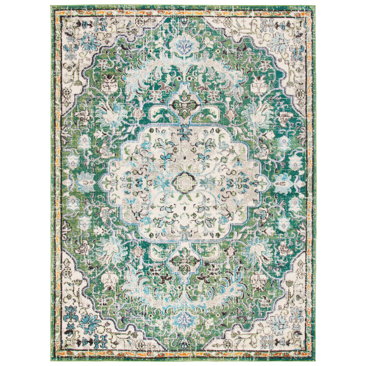 SAFAVIEH Madison Collection MAD447Y Green / Turquoise Rug