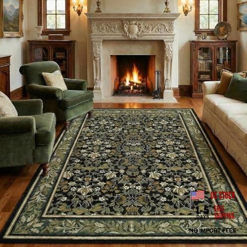5×7 Washable Area Rugs for Living Room, Boho Vintage Rug Non Slip Low Pile