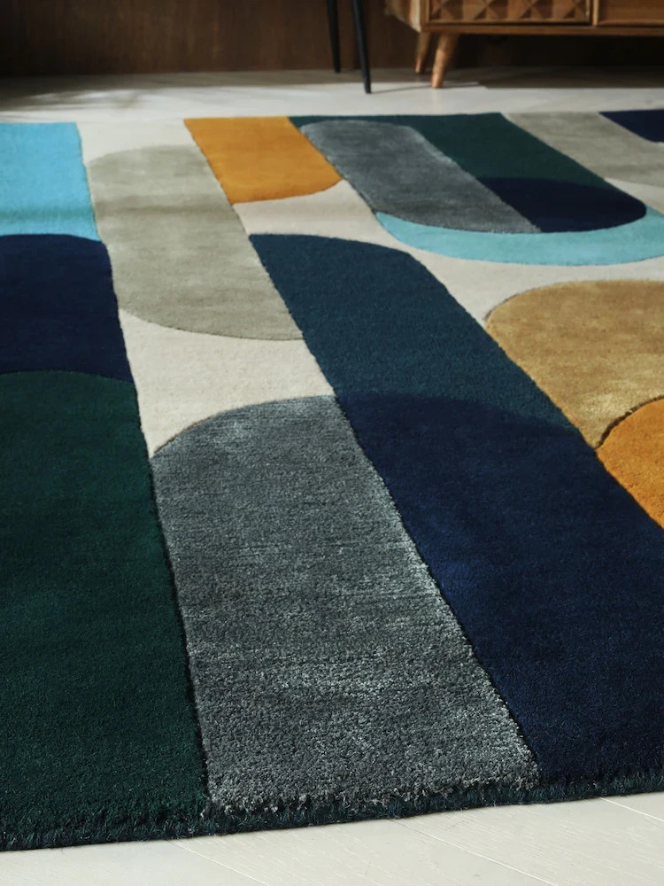 Hand Tufted Wool Area Rug 8×10 Living Room Handmade Carpet Boho Decor India