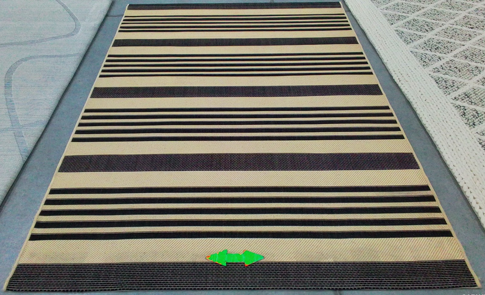 BLACK / BONE 5′-3″ x 7′-7″ Stained Rug, Reduced Price 1172796361 CY6062-216-5