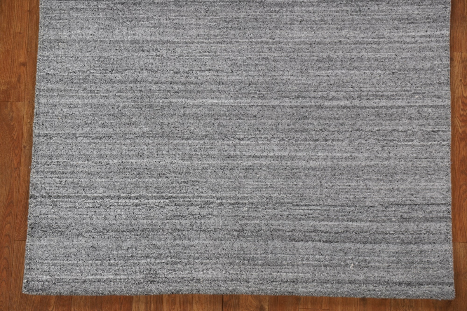 Contemporary Modern 4’x6′ Gray Rug Gabbeh Indian Hand-Knotted Solid Rug