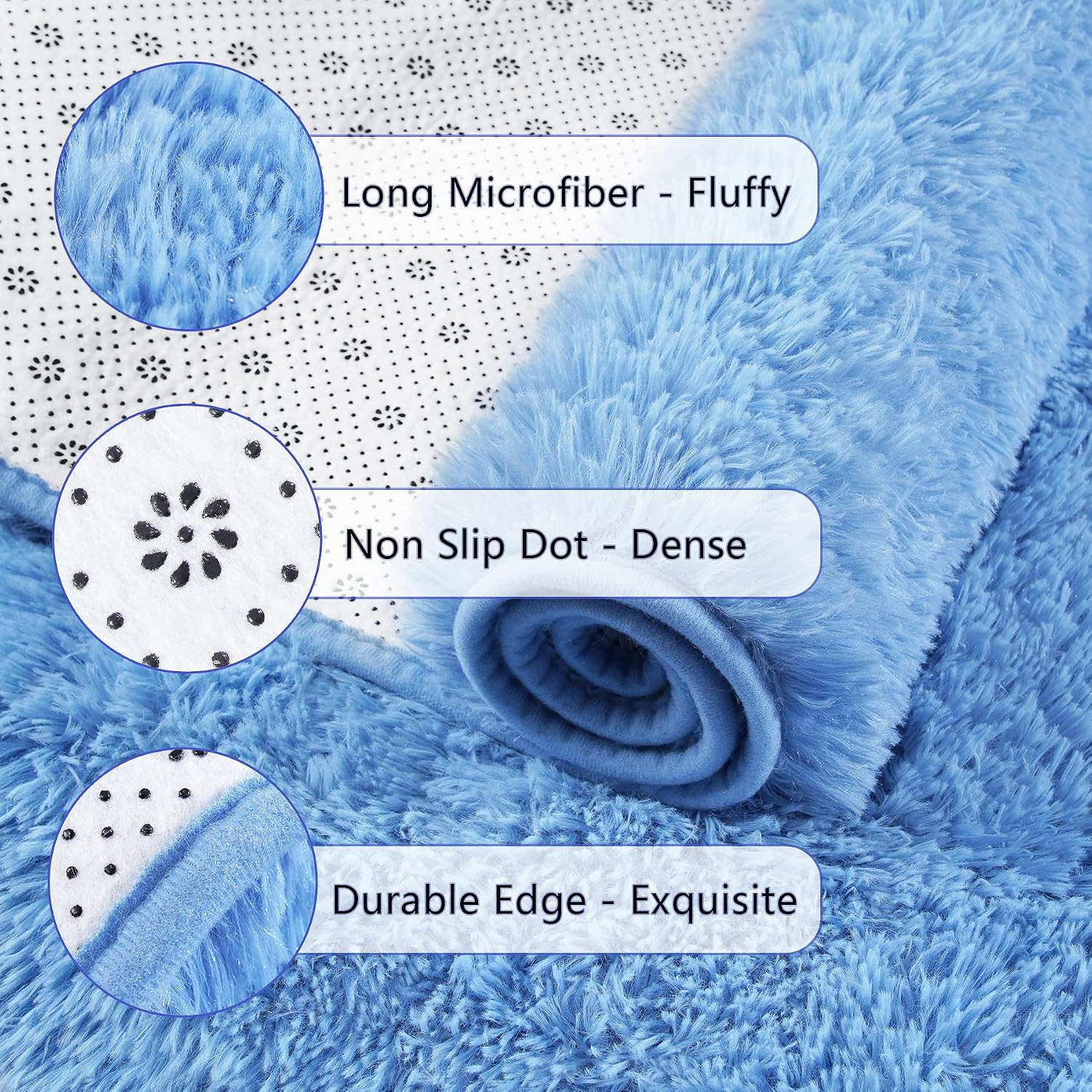 Chicrug Soft Runner Rug for Bedroom Living Room Plush Fluffy Rug 2×4 Feet, Shag