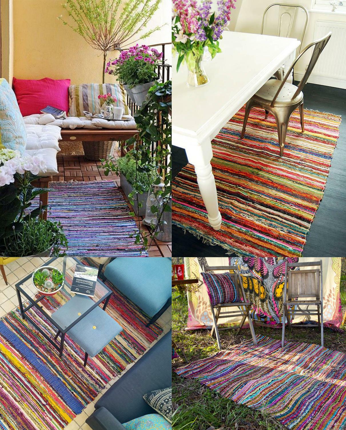 4X6 New Design Rectangular Woven Chindi Rag Rug Handmade Carpet Boho Mat