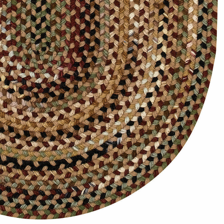 Capel Rugs “Bangor” Wool Variegated Country Braided Oval Rug Tan #700