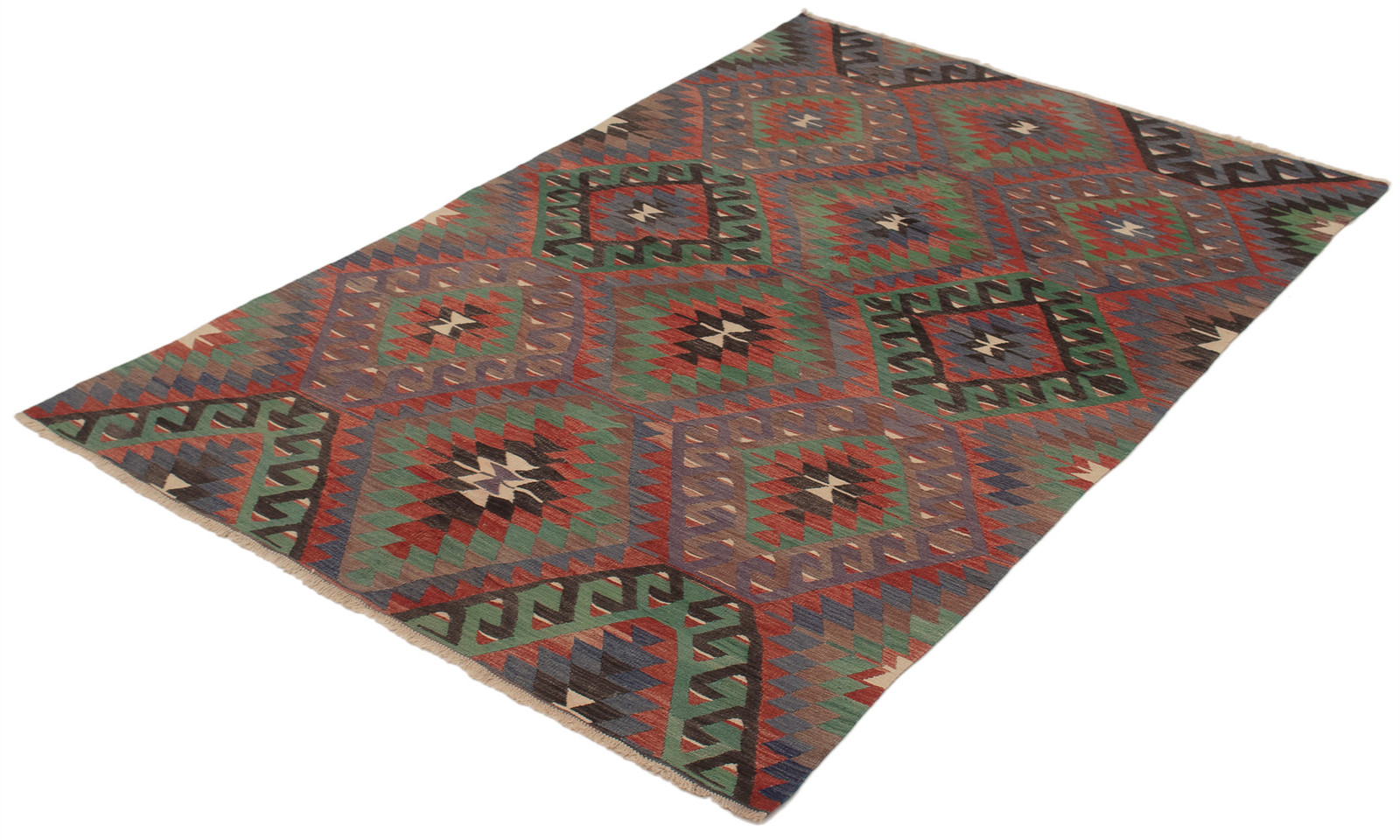 Vintage Hand Woven Area Rug 5’9″ x 9’3″ Traditional Wool Oriental Carpet