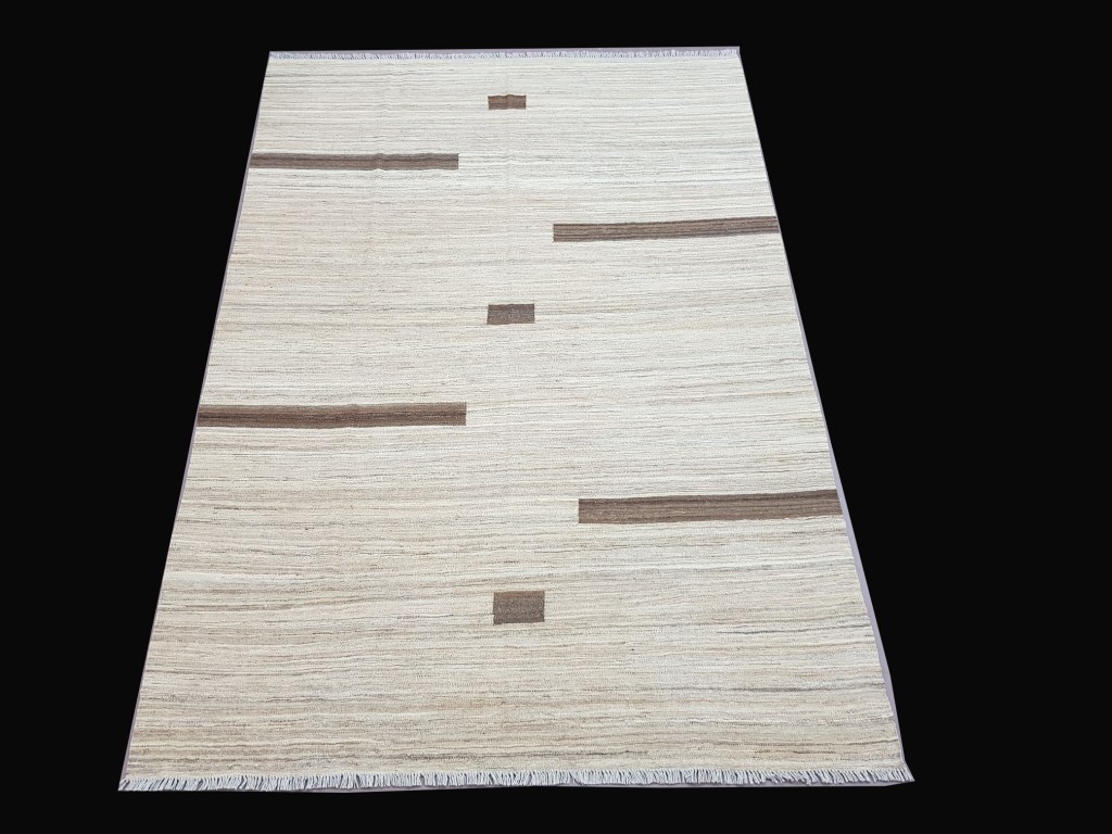 Kilim Gray (6×8) Nomadic Hand-Knotted Area Rug 6×8 Rug PIX-29346