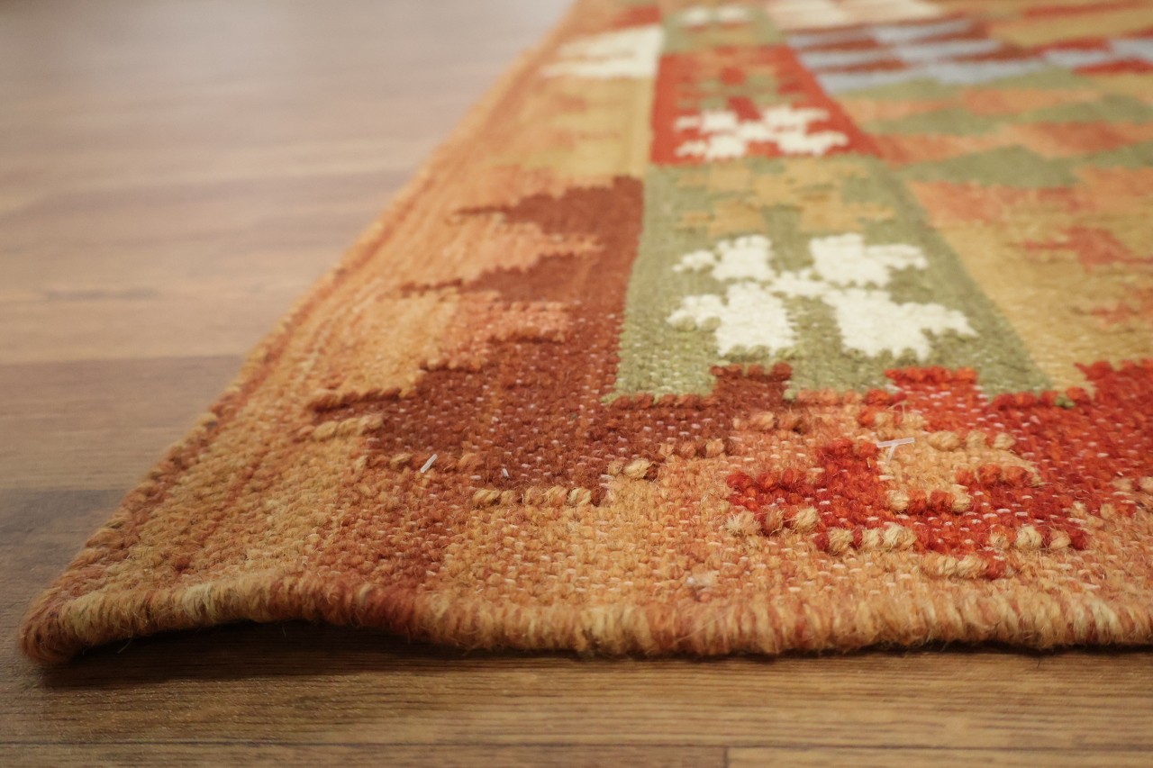 Vibrant 5×8 Geometric Patterns Modern Flat-Woven Wool Rug