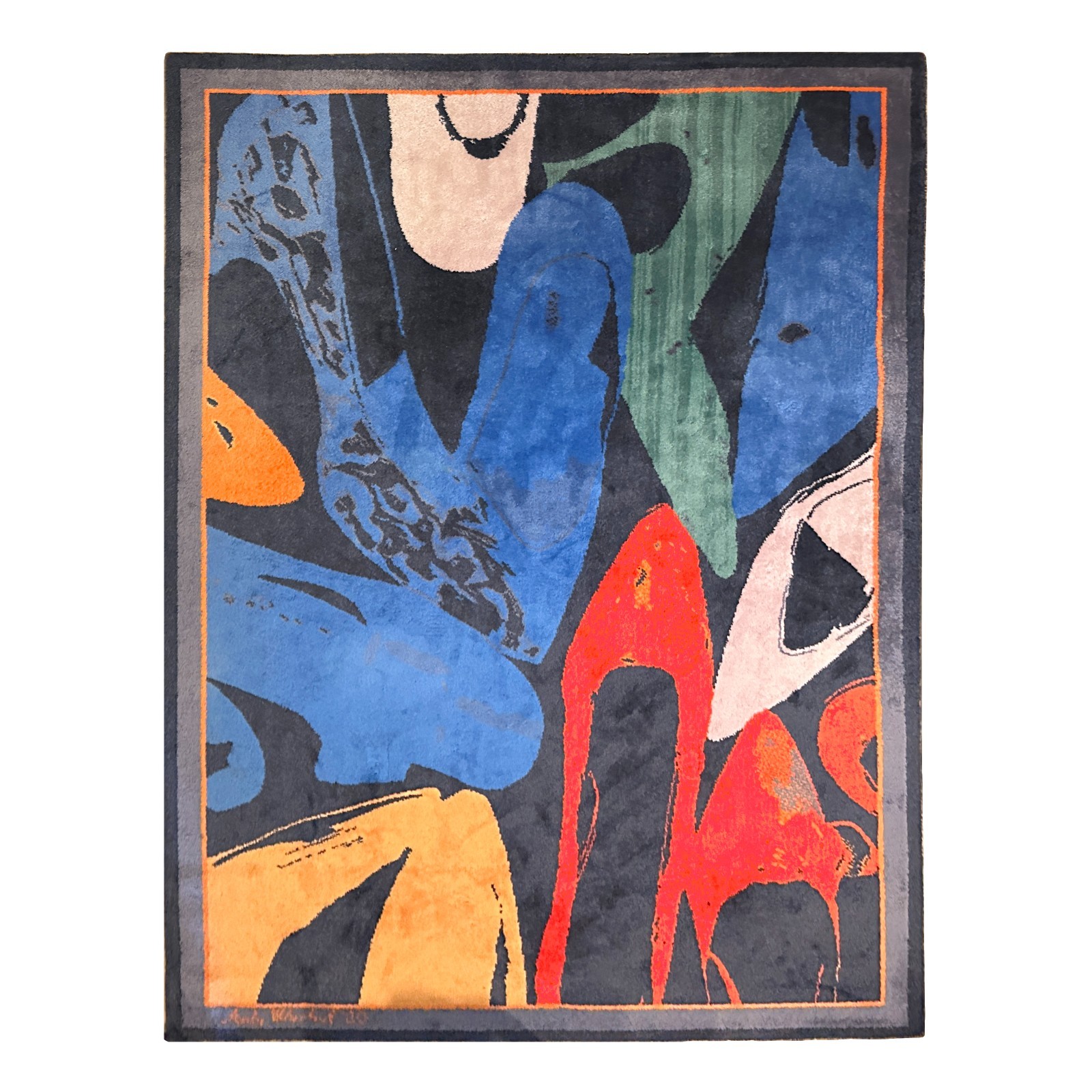 Andy Warhol Diamond Dust Shoes Wool Rug Ege Art Line Axminster Pop Art