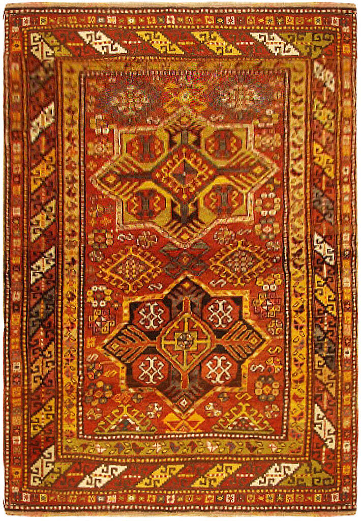 5×7′ Orange Red Russian Kazak Rug #PIX-14292