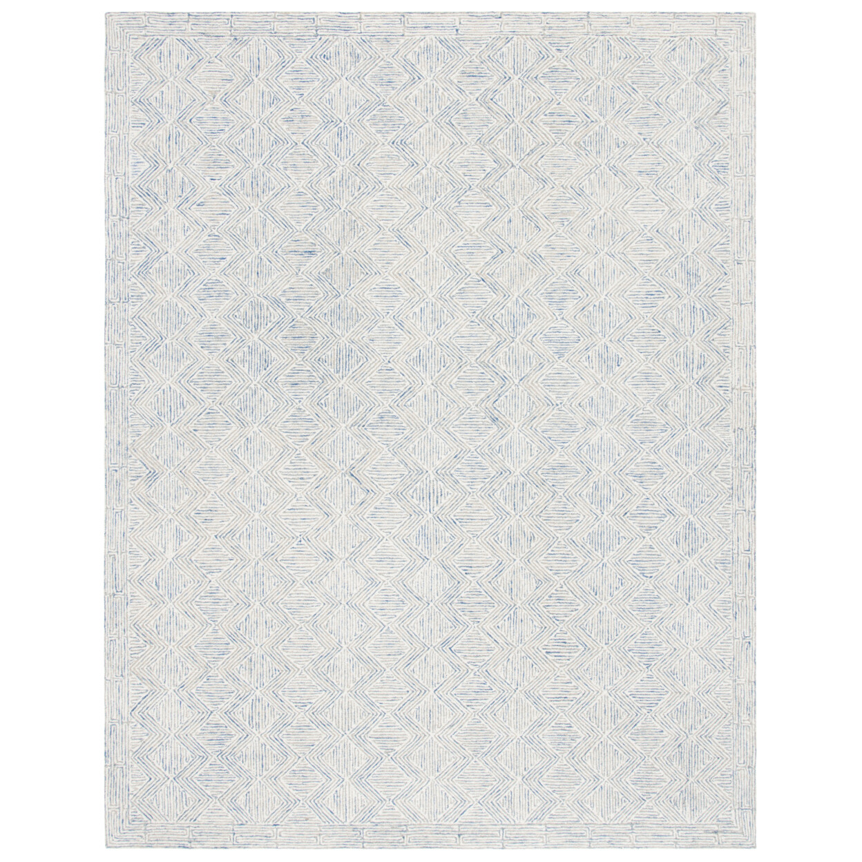 SAFAVIEH Micro-Loop MLP538M Handmade Blue / Ivory Rug
