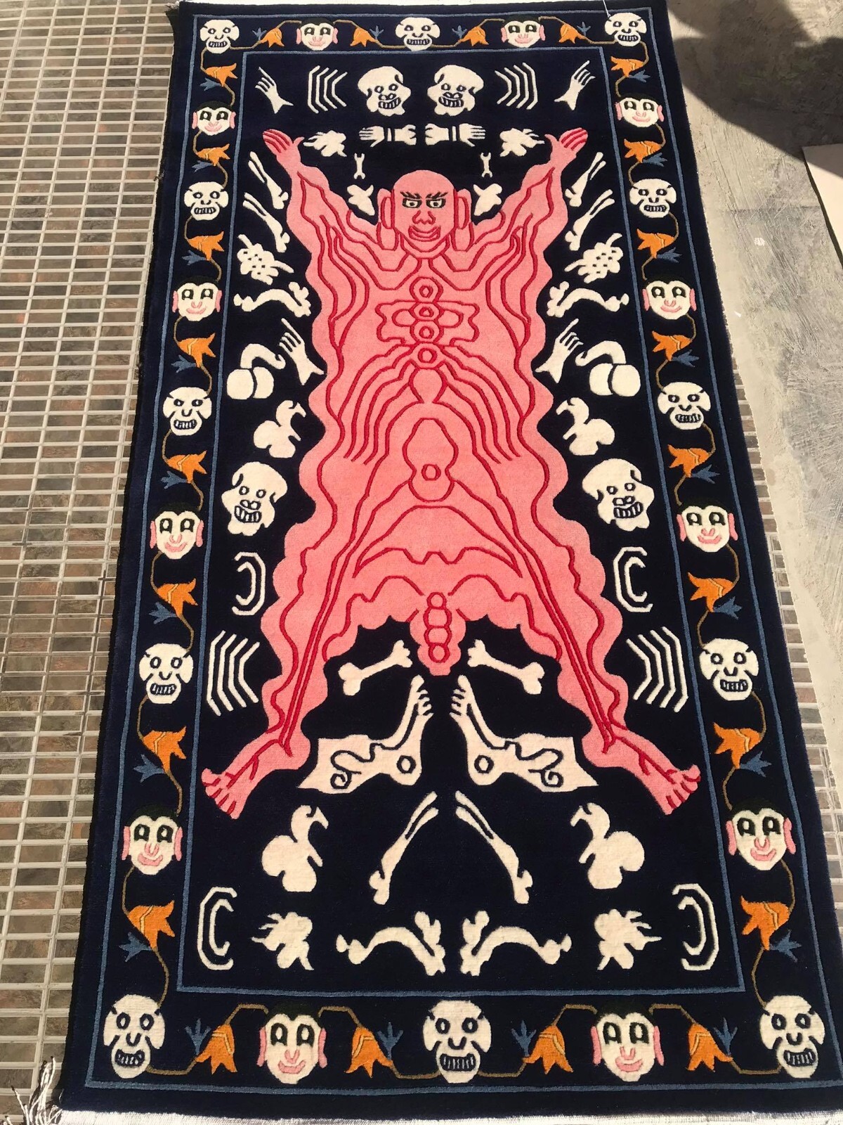Tibetan Traditional Human skin design hand knotted rug