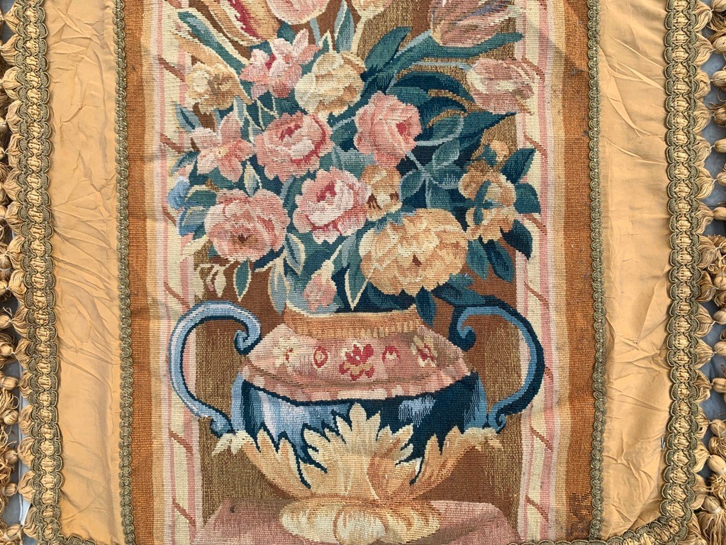 Vintage French Aubusson Pillow cover home decor Floral Design 2×2 ft Free Ship
