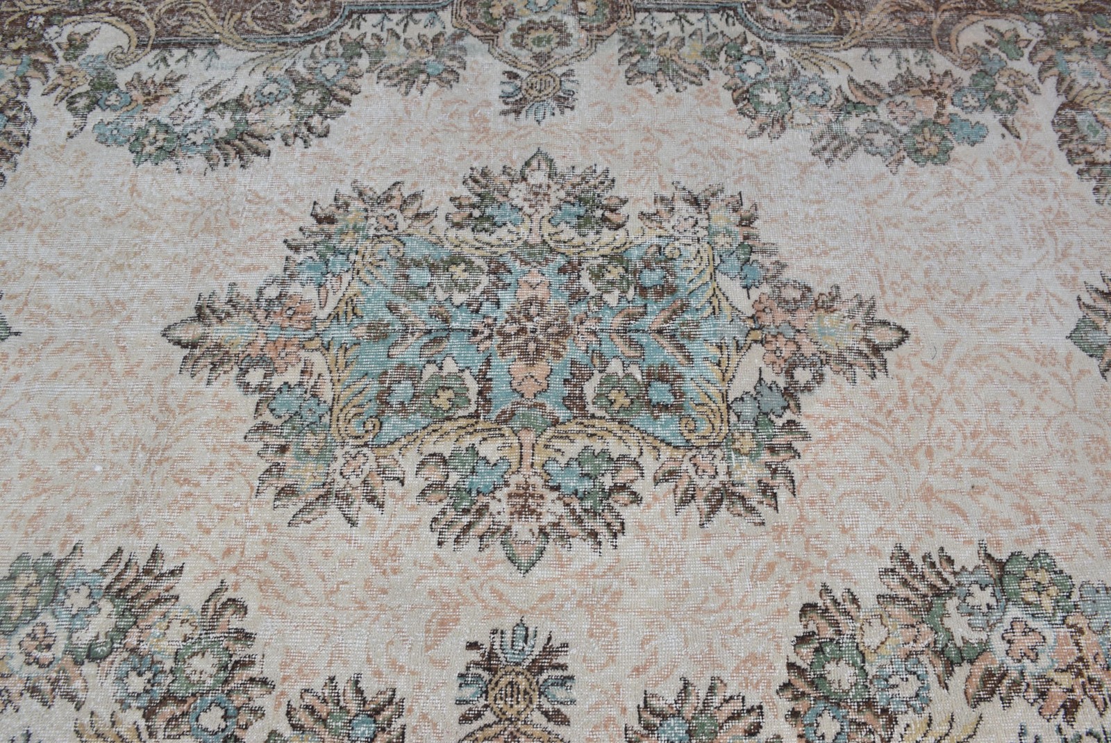 5,7×9,7 ft Large Vintage Rug, Brown Southwestern Turkish Rug