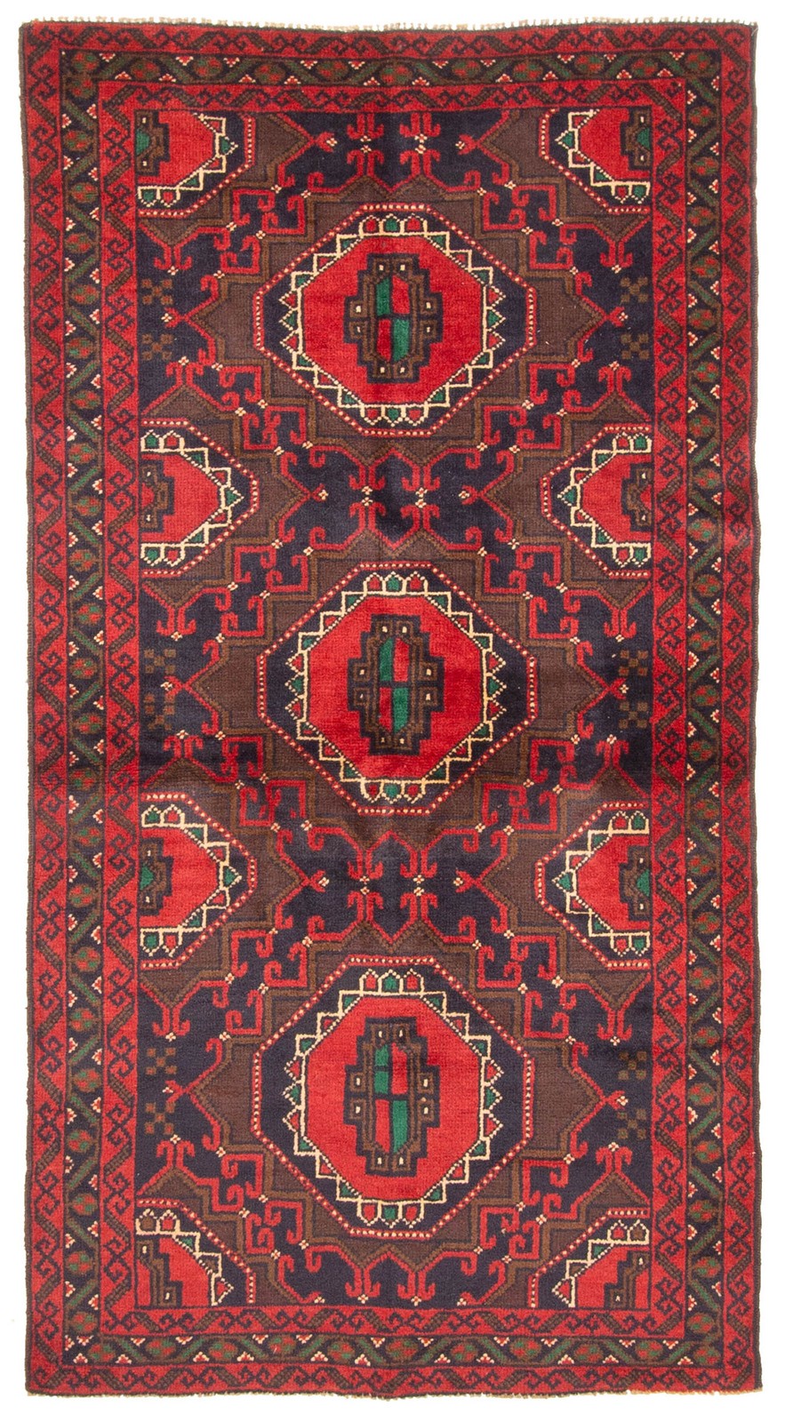 Vintage Traditional Hand-Knotted Area Rug 3’4″ x 6’4″ Oriental Wool Carpet