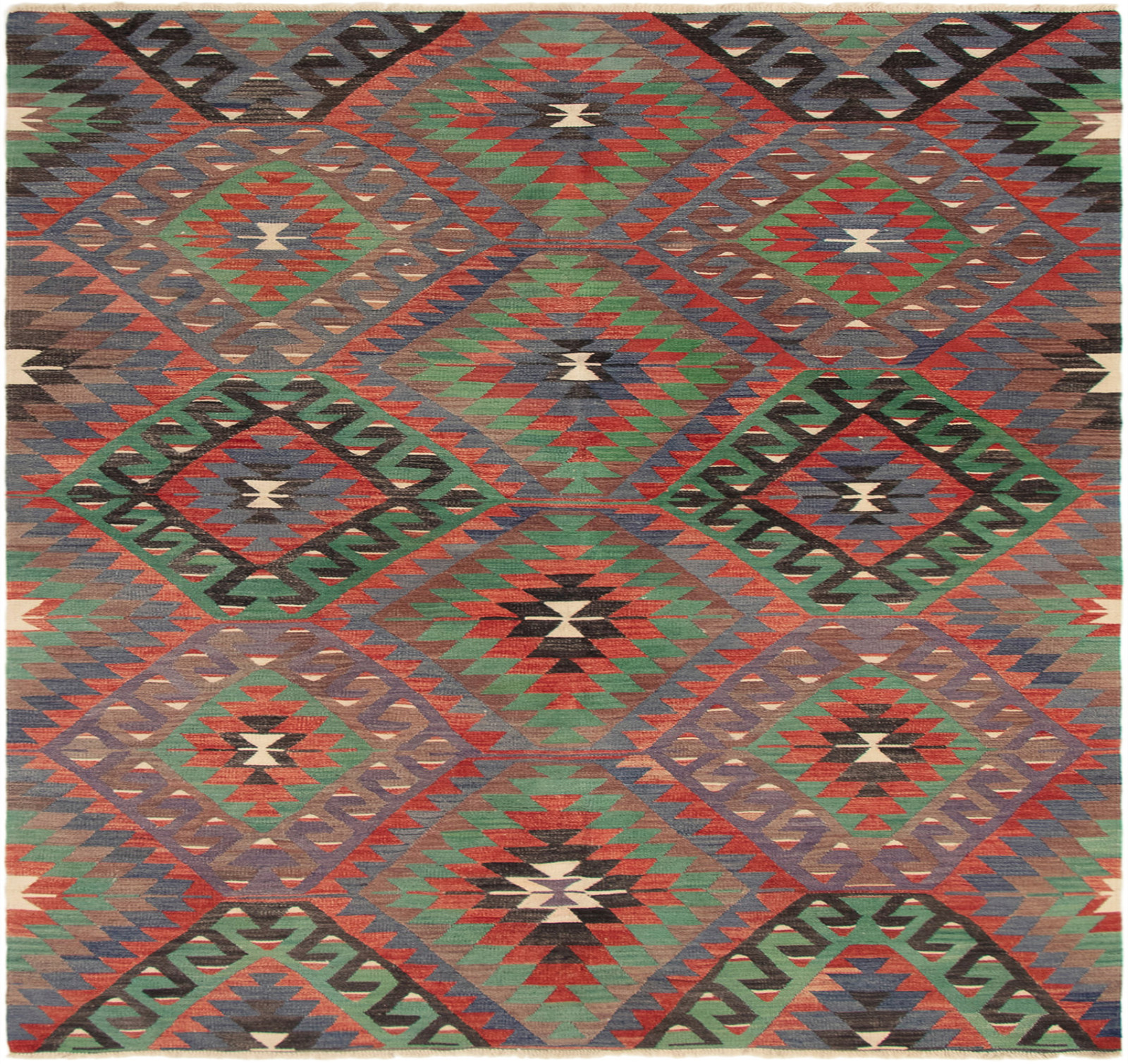 Vintage Hand Woven Area Rug 5’9″ x 9’3″ Traditional Wool Oriental Carpet