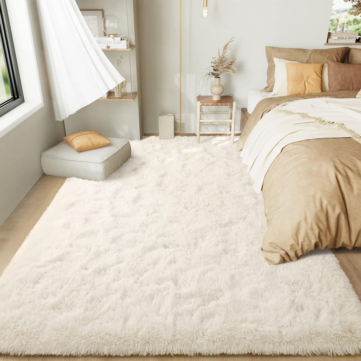Versatile 5×8 Soft Fluffy Rug – Ideal for Living Rooms and Kids’ Play Areas