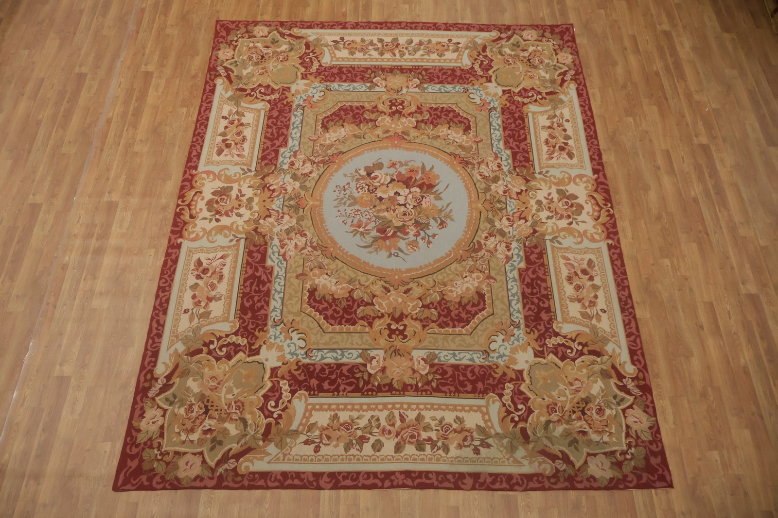 Aubusson Tapestry Chinese Area Rug 8×10 Needle-Point Victorian Style Carpet