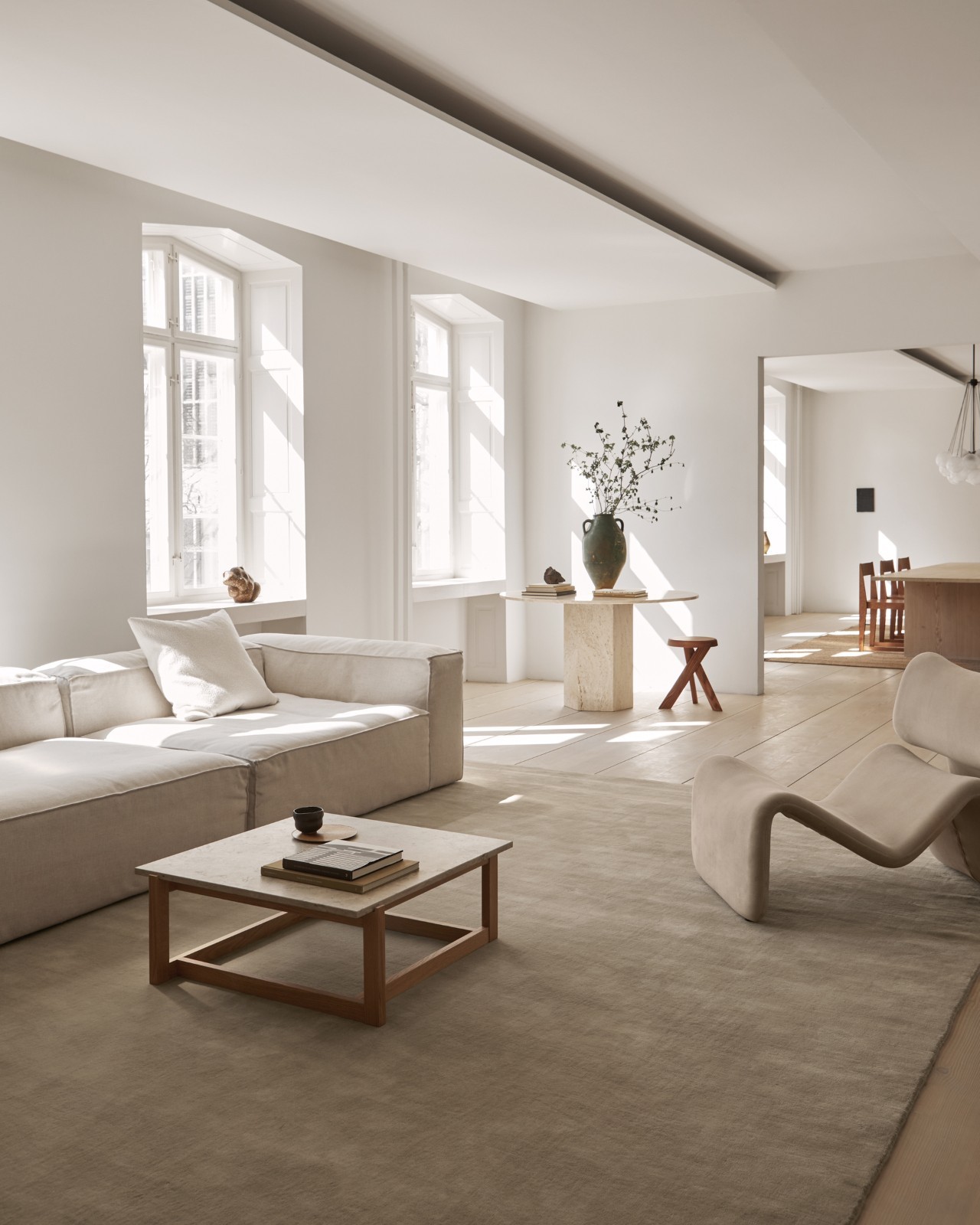 Nordic Knots Grand Sand Wool Rug Hand-Tufted Plush Pile Scandinavian Carpet Rug
