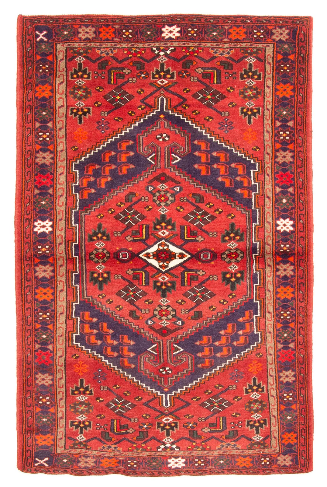 Vintage Hand-Knotted Area Rug 4’0″ x 6’4″ Traditional Wool Carpet