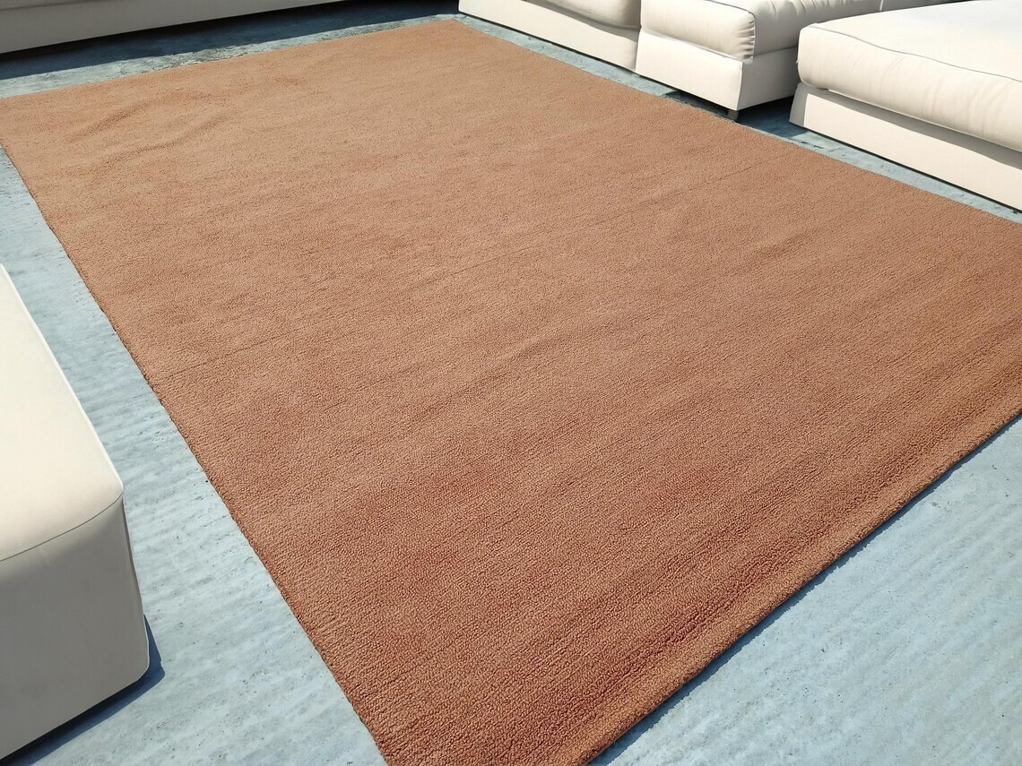 Abstract Hand tufted Beige Wool Area Rug for Bedroom Kitchen Modern Handmade Rug
