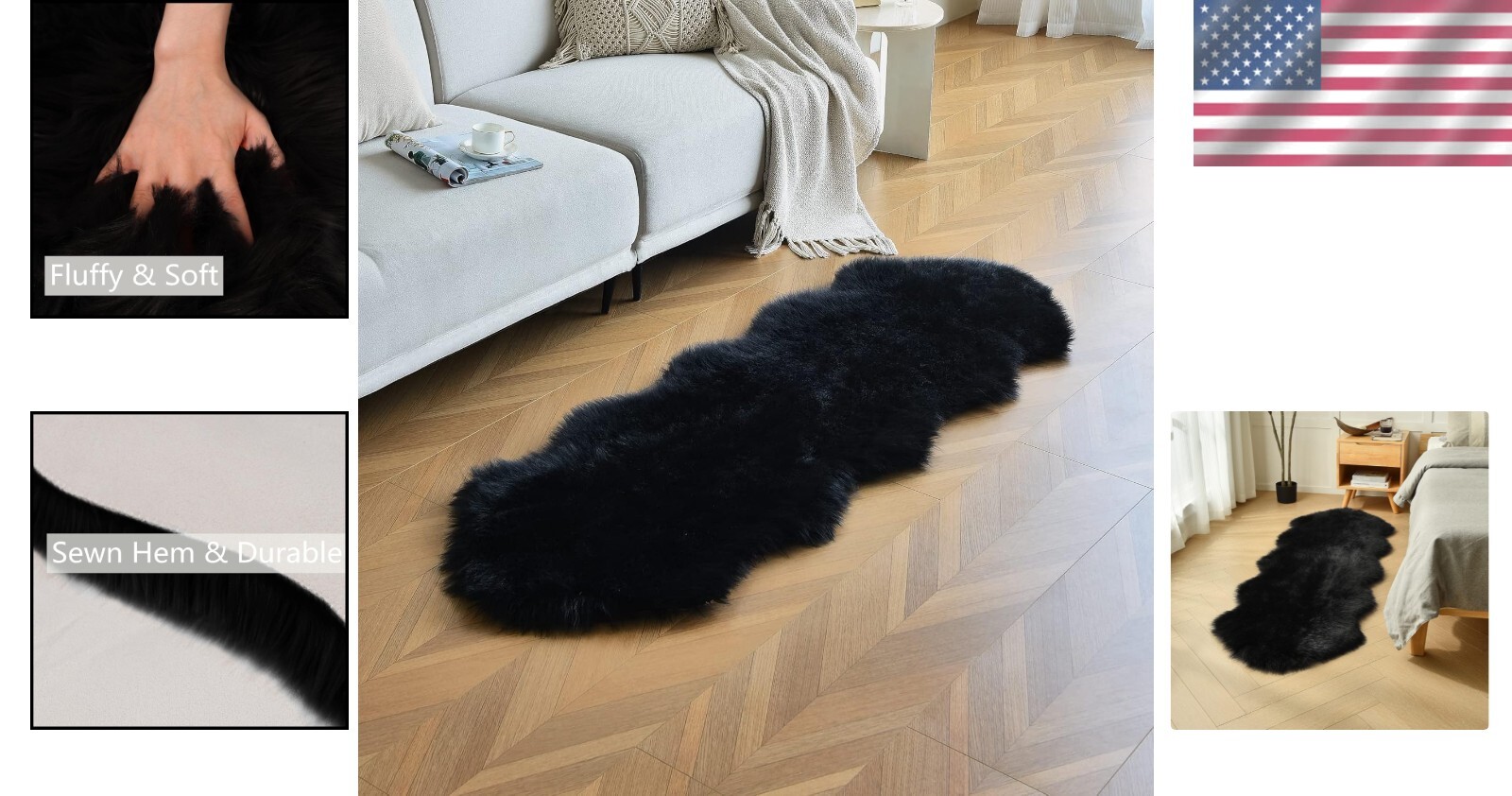 Versatile 2×6 ft Soft Faux Fur Runner Rug – Perfect for Couch & Dresser