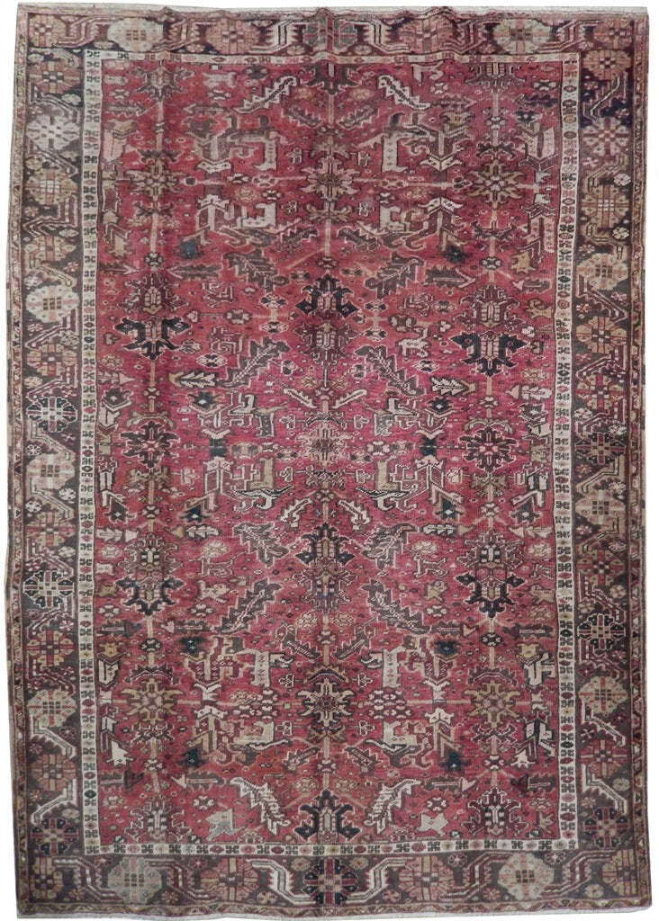 8×11′ Maroon Antique Traditional Heeriz Rug 22348