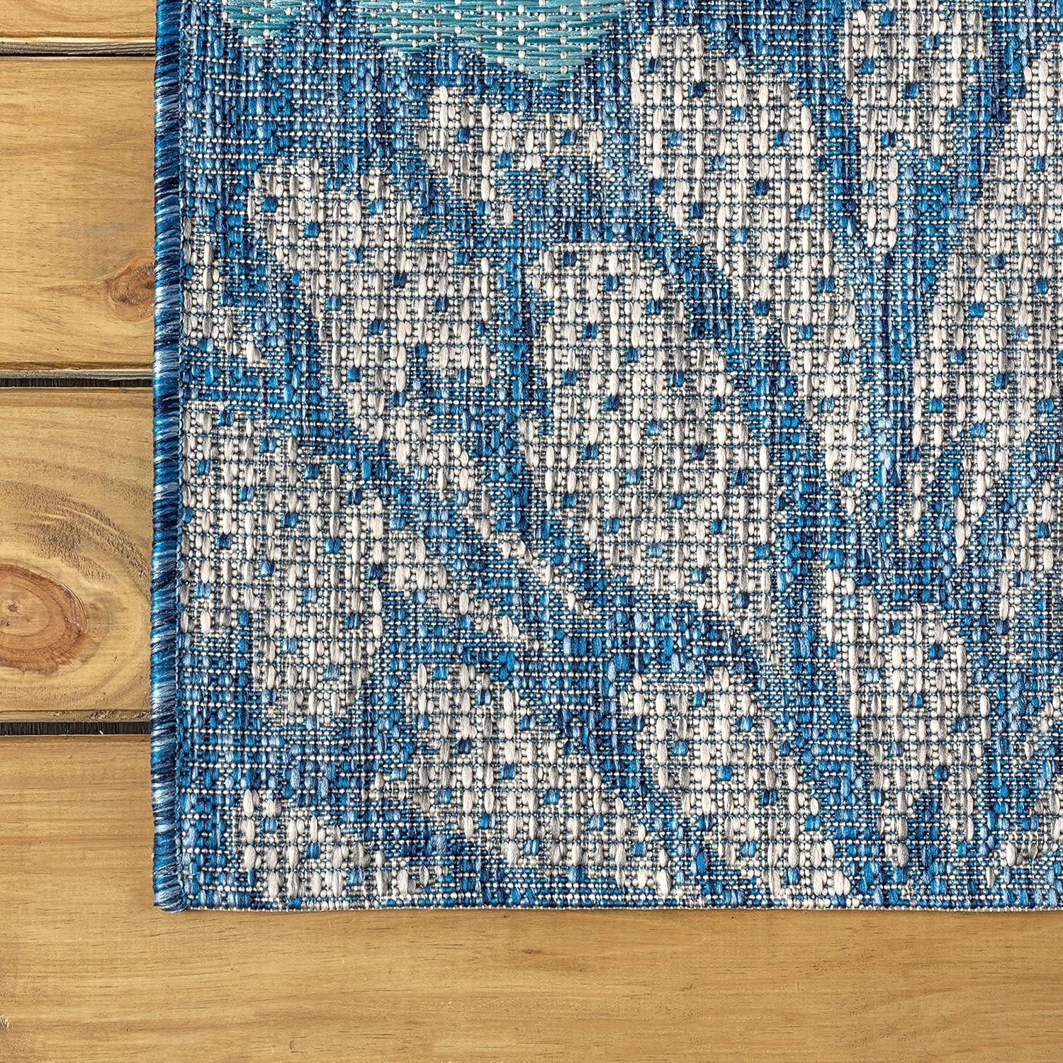 5×8 Pet Friendly Floral Area Rug Navy Aqua Easy Clean Durable for High Traffic