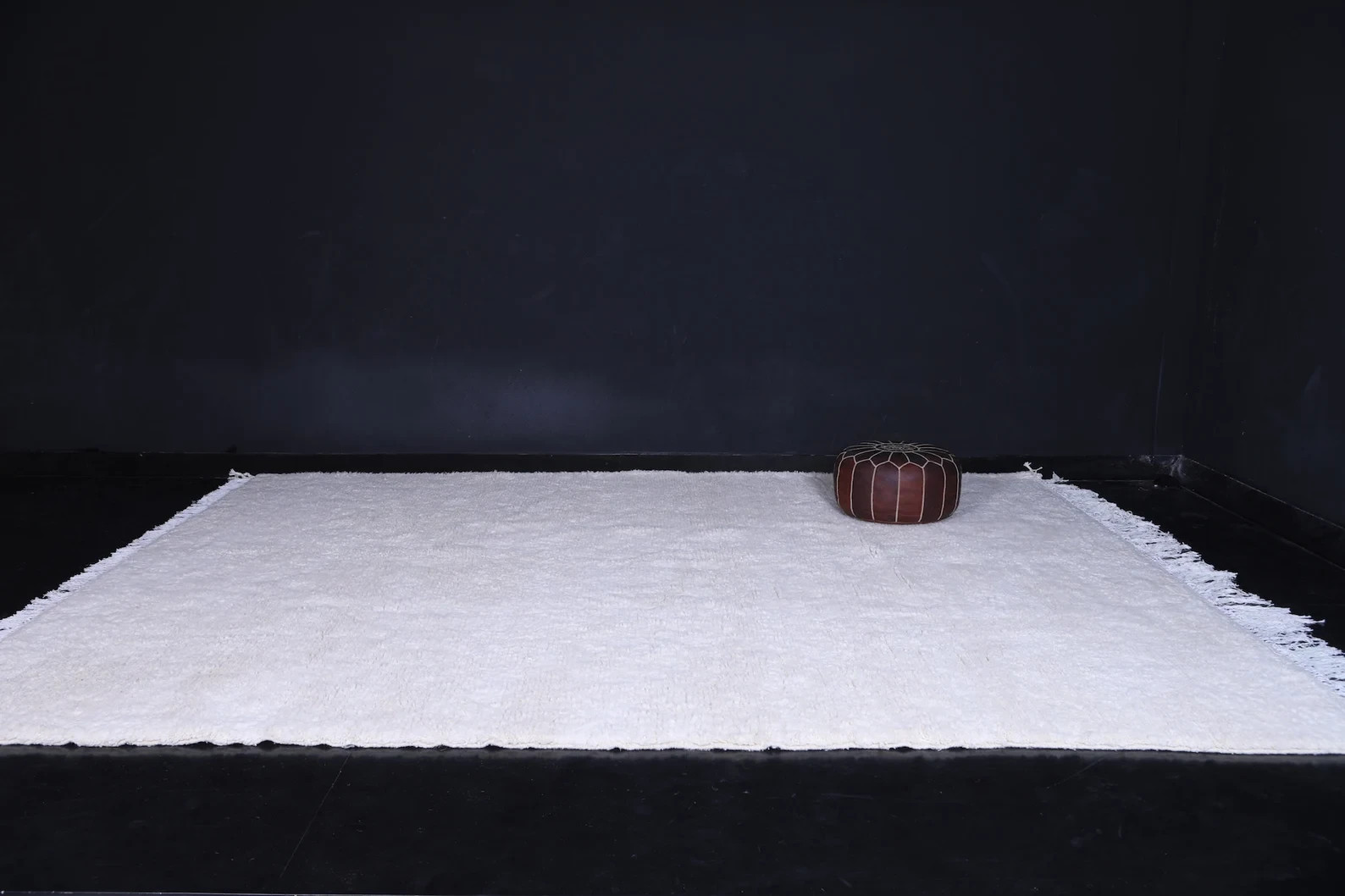 Beni Ourain Moroccan Berber Rug 8×10 | White Hand Knotted Wool Carpet for Living