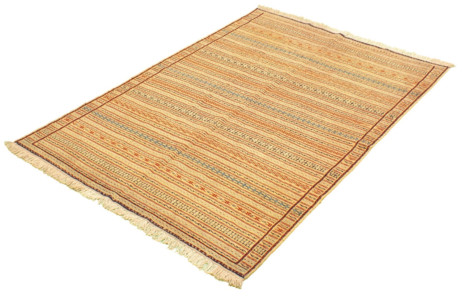 Vintage Hand Woven Area Rug 5’5″ x 8’0″ Traditional Wool Oriental Carpet