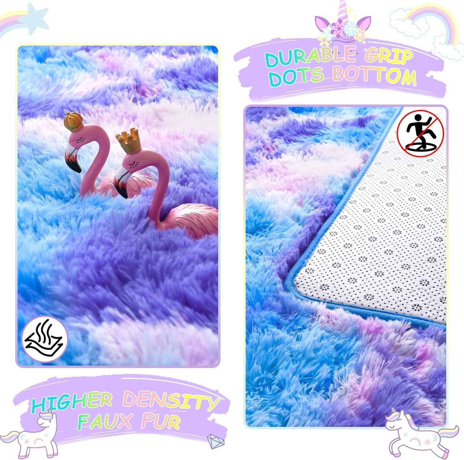 Noahas 6×9 Tie-dyed Blue Purple Pink Area Rug