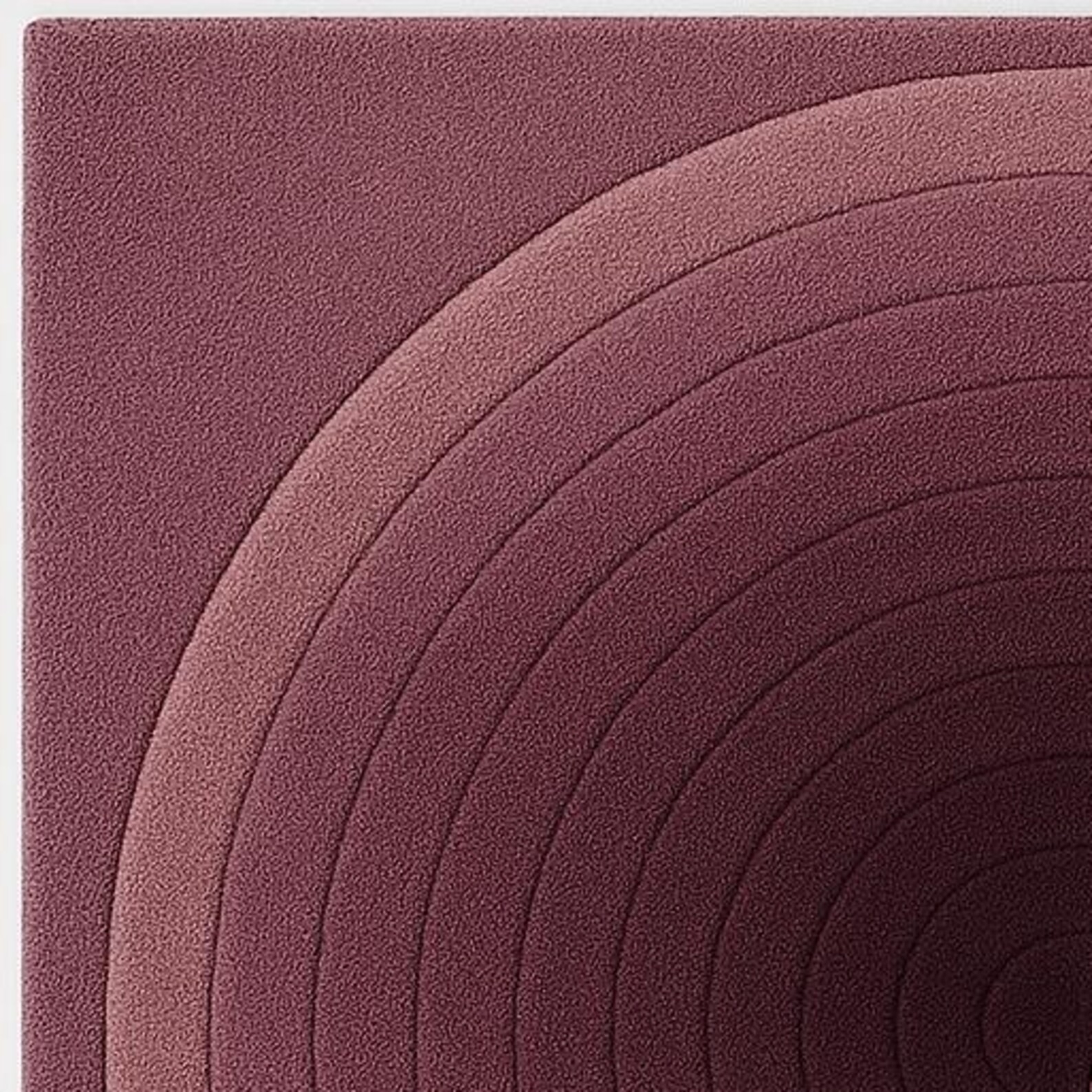 High-Quality Hand Tufted Rug, Modern Yin Yang Design in Burgundy Mauve Sculpted