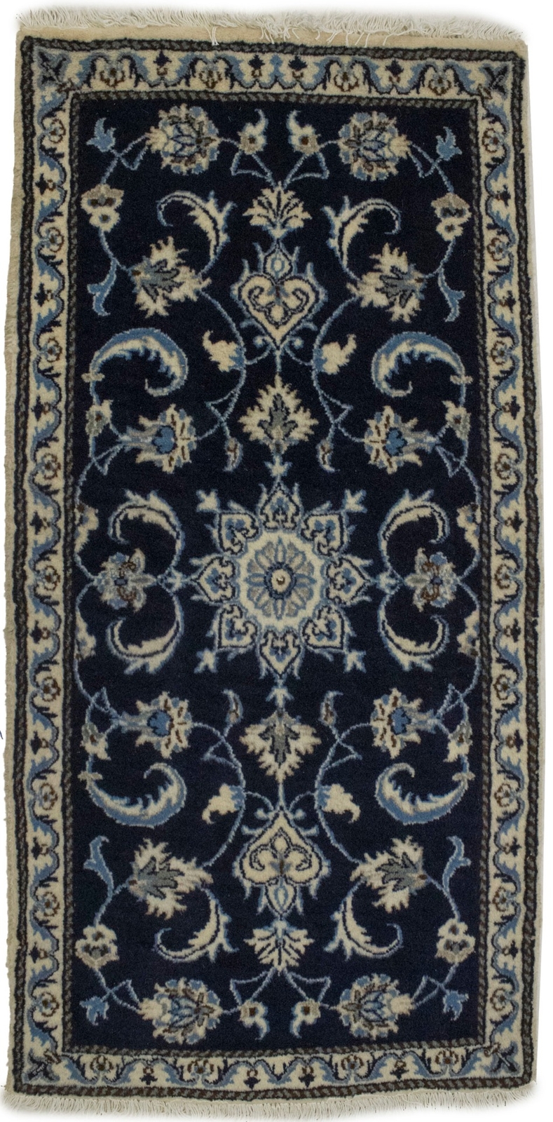Hand-Knotted Nain Oriental Rug Classic Floral Style Wool Small Carpet 2’3X4’7 ft