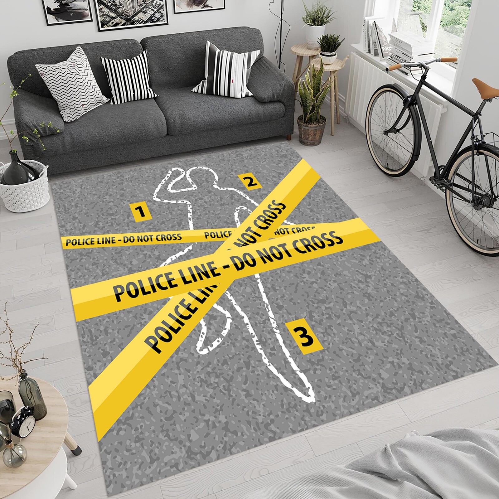 Police Line Carpet, Crime Scene Rug,Do Not Cross Rug,Police Line Rug,Police Rug