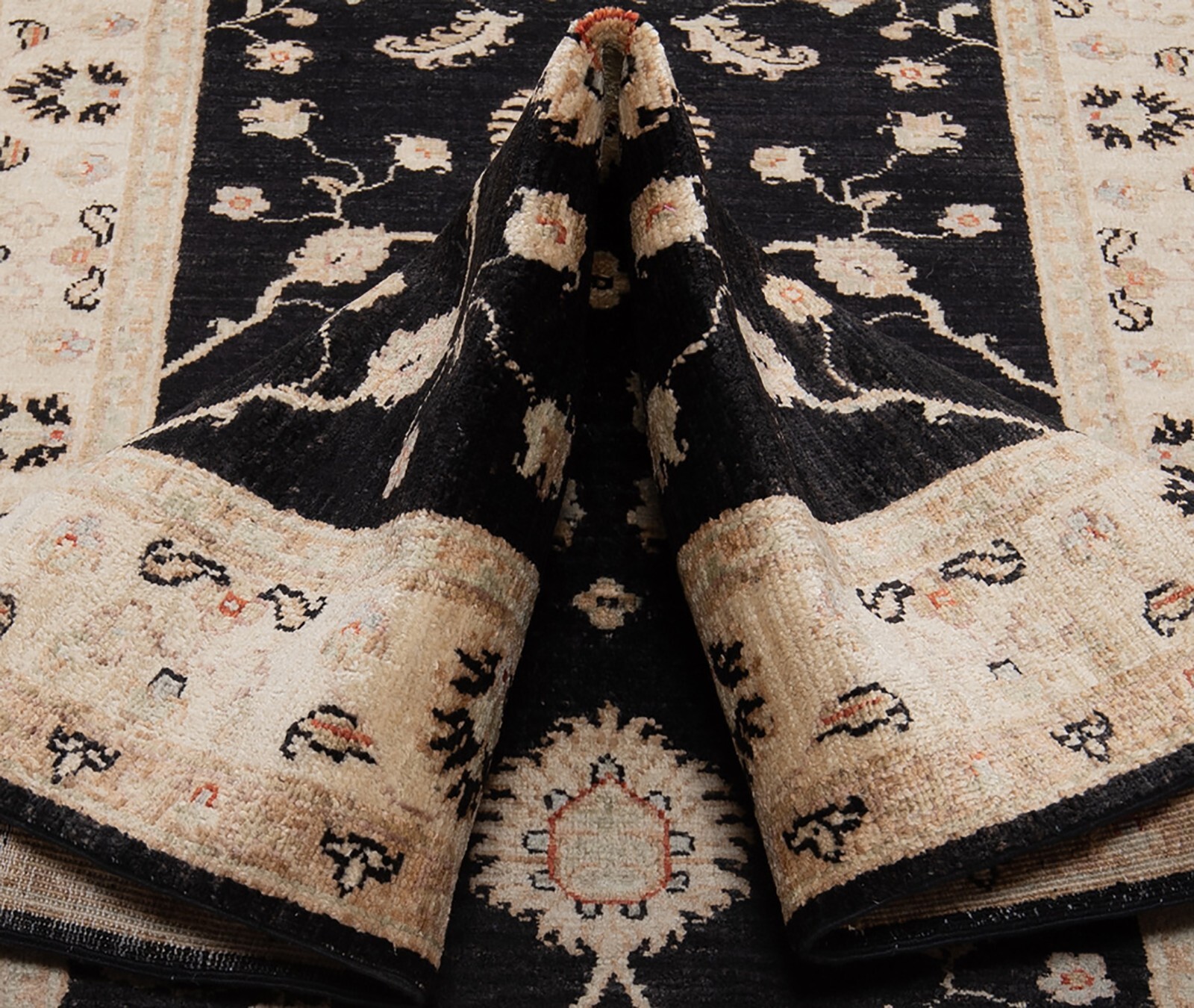 Ziegler 247×81 cm hand knotted oriental fine black runner carpet