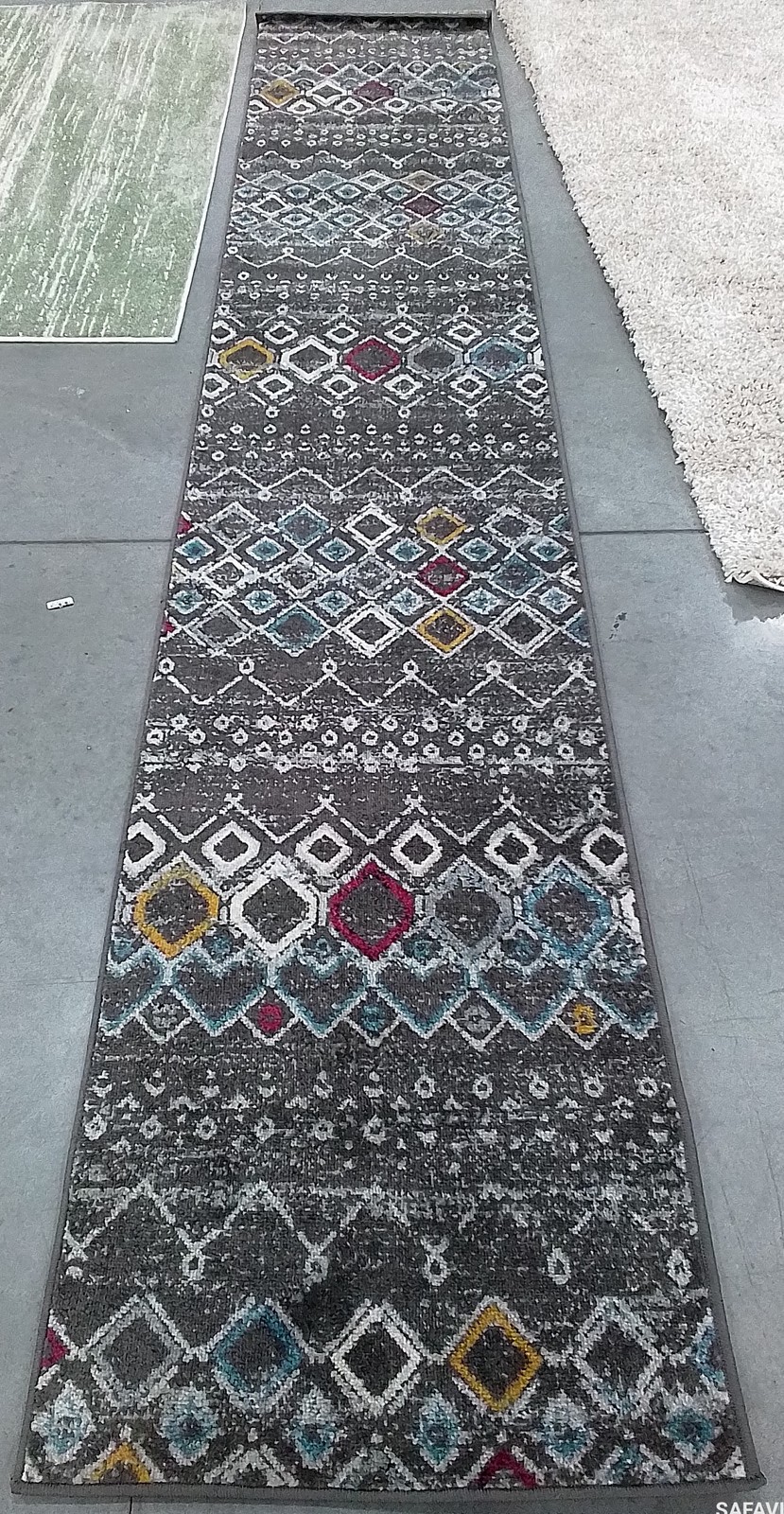 DK GREY / IVORY 2′-3″ x 12′-0″ Flaw in Rug, Reduced Price 1172794688 AMS108H-212