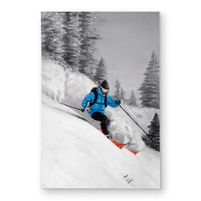 2×3 ft. Man Skiing in Mountain Outdoor Area Rug – White Hobbies Decor – Recta…