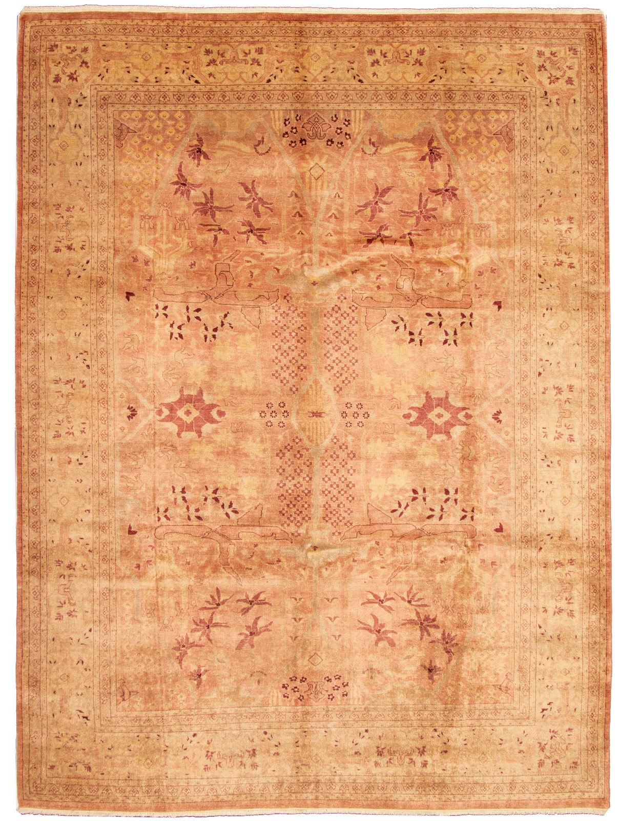 Traditional Copper Hand-knotted Area Rug 9’3″ x 12’5″ Oriental Wool Carpet