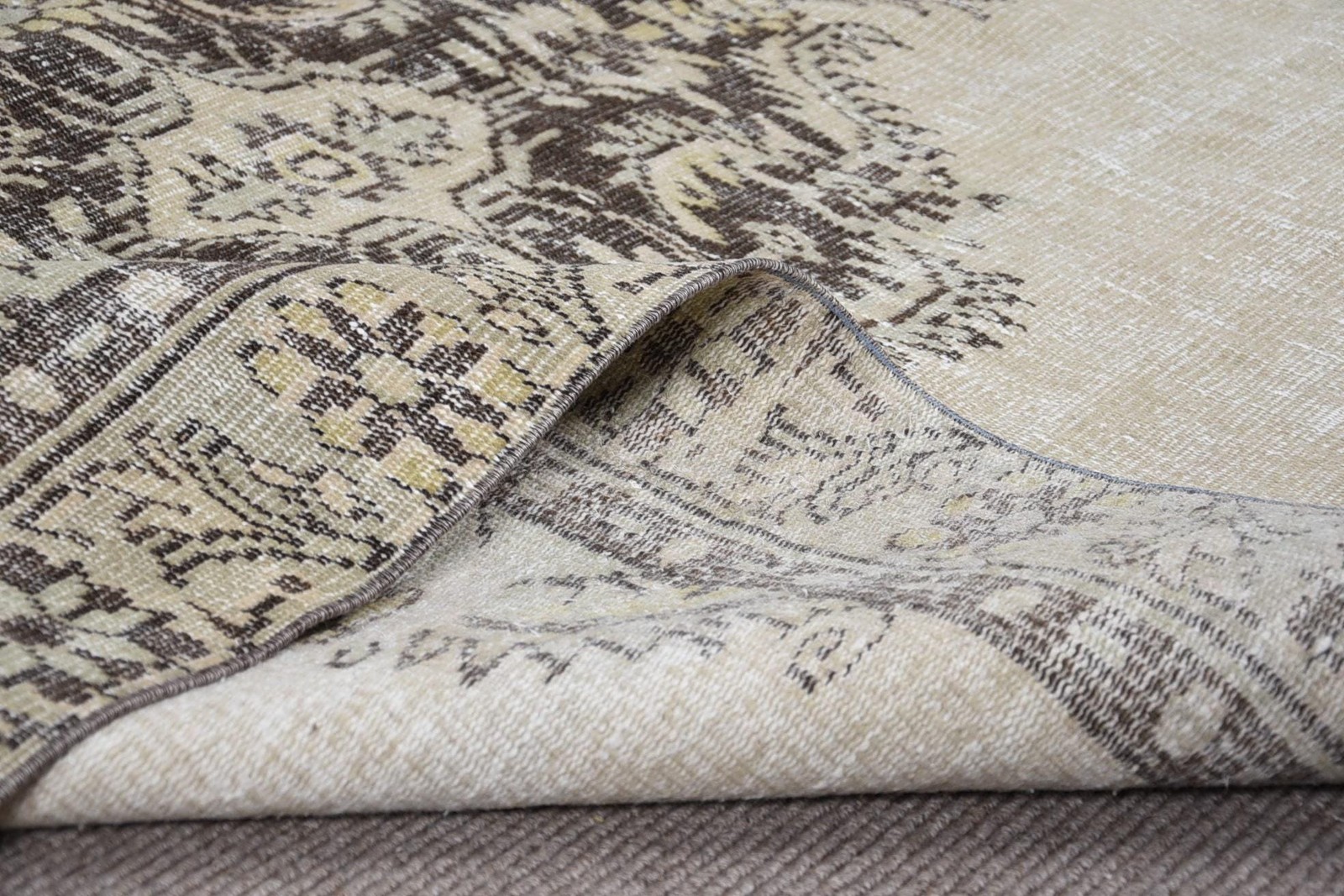 Rug, 5,6×9,2 ft Turkish Rug, Beige Rug Wool