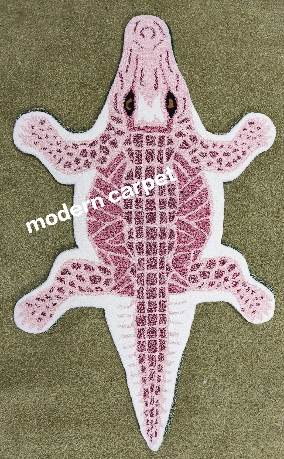 Crocodile Rugs Handmade 100% Woolen Hand Tufted For Home Decoration