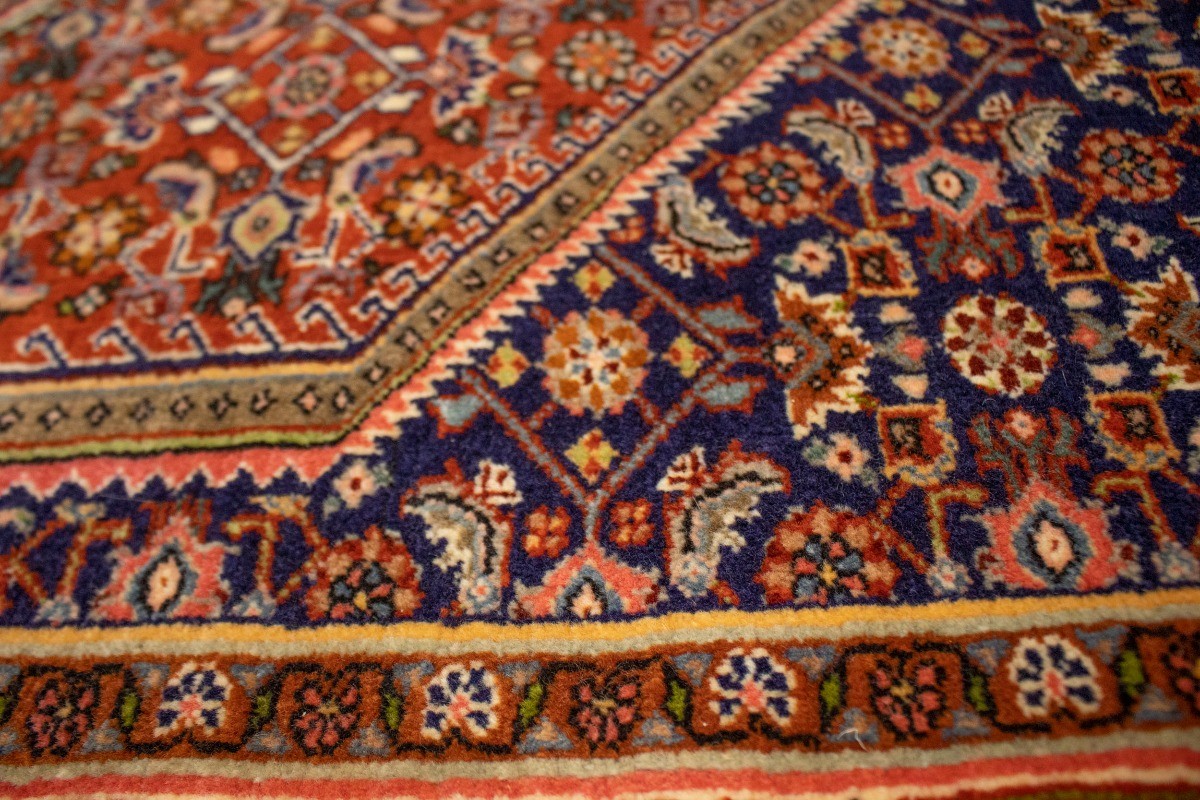 Handmade Vintage Oriental Rug 4X5 Rust Orange Floral Carpet Foyer & Kitchen