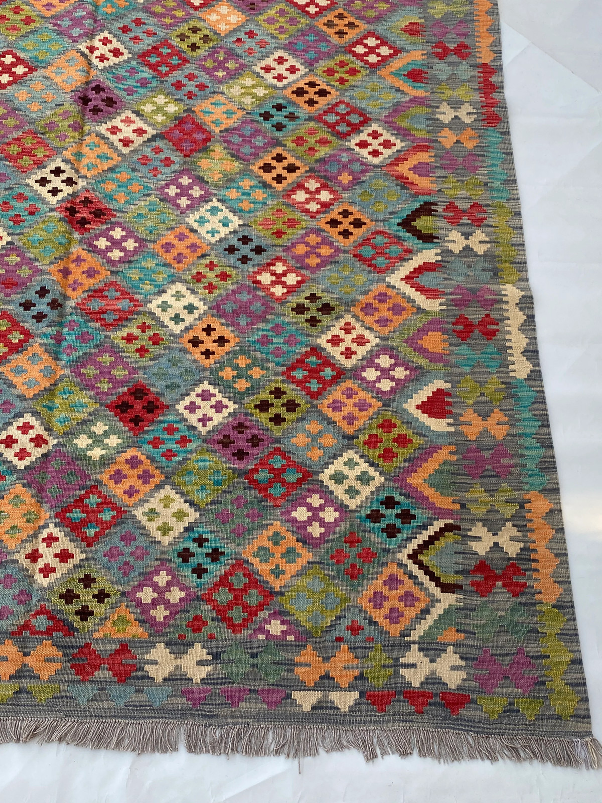 6 x 10 Multi-Color Red Kilim Rug K-112